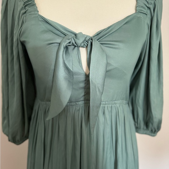Sam Front Tie satin Dress in Lagoon - Picture 8 of 13